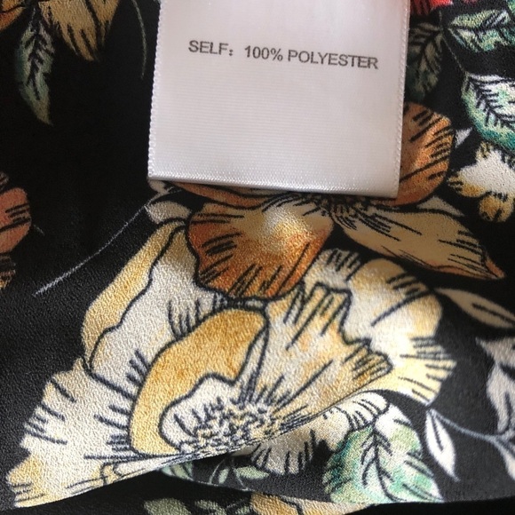 Rose & Olive Black Floral Long Sleeve Blouse Size Small - Picture 11 of 12